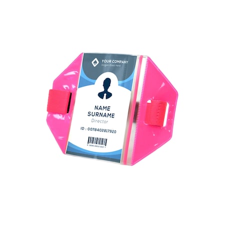 2W International Armband ID Badge Holder, Pink AMB-PK